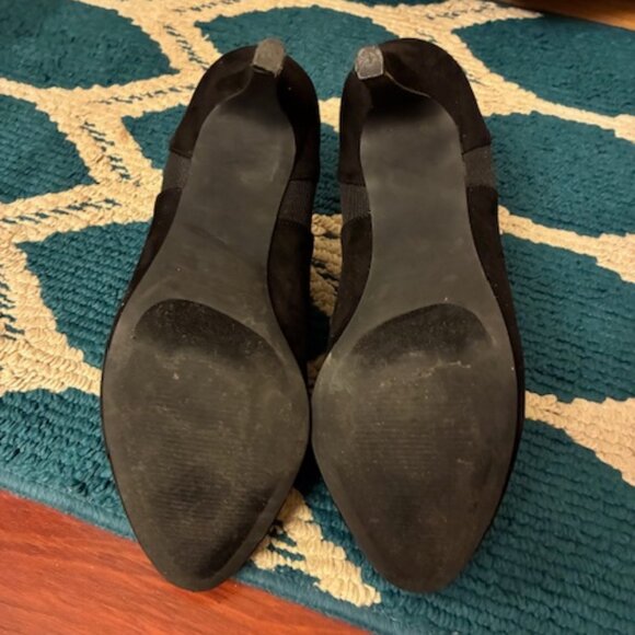 Nine West Women's Cameo3Y Black Faux Suede 3.5" heel Booties Dressy Size 11 - Picture 5 of 14